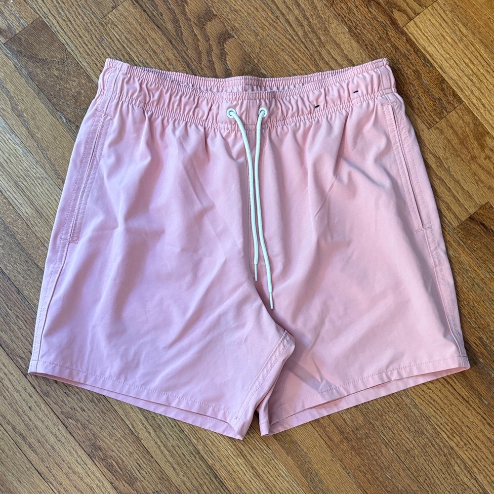 Hollister Pastel Pink Drawstring swim trunks